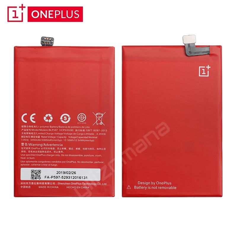 Аккумулятор ONEPLUS для телефона OnePlus 2 A2001 BLP597 3200/3300 мАч Высокое качество Замена литий-ионных батарей Бесплатные инструменты