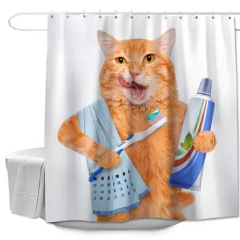 

Funny Shower Curtain with Hooks for Kids Bathroom Polyester Fabric Waterproof Decorative Bath Curtain Sets Bathroom Accessories