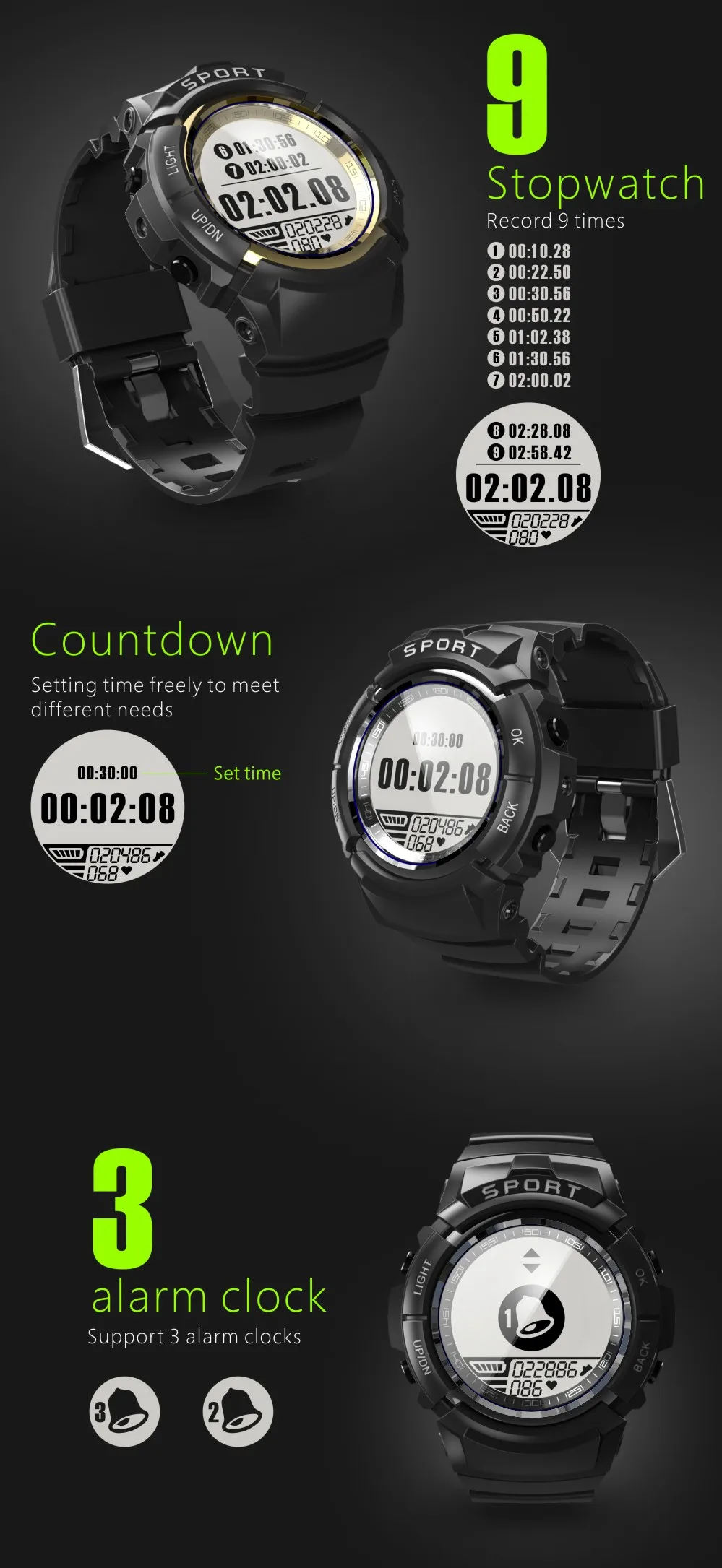 Цифровые часы для мужчин, умные часы, 50 м, водонепроницаемые, для плавания, для спорта на открытом воздухе, военные, умные часы, компас, шагомер, пульсометр
