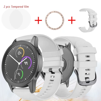 

High quality For huawei xiaomi Amazfit GTR42 47mm Matching package Black steel buckle silicone strap steel film protection ring