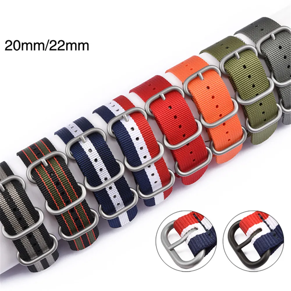 Heavy Duty NATO Zulu Nylon Canvas Watch Strap 20mm 22mm Men Women Sport Wrist Bracelet Ring Buckle Band for Omega Seiko Casio | Наручные