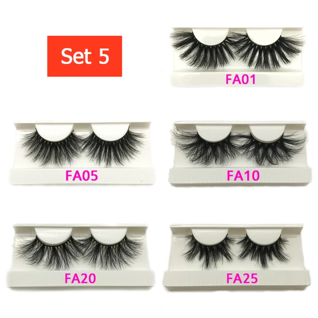 Resuable Mink Eyelashes 25mm Fluffy Lashes Wholesale Long Fake False Full Strip Eye Lashes In Bulk Vendor Supplier 10 Pairs set 5