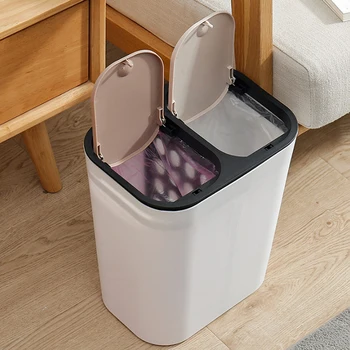 

Plastic Trash Can Portable Classified Waste Bins Home Kitchen Office Garbage Bin Storage Bucket Sundries Dust Bin Cleaning Tool