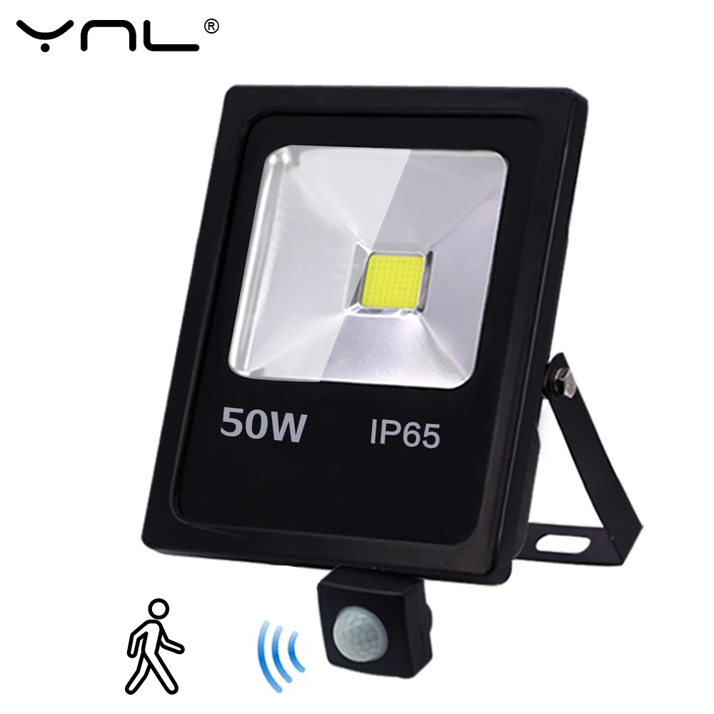 Motion Sensor LED Flood Light 50W 30W 10W AC 220V Waterproof IP65 Reflector Floodlight Lamp foco Led Exterior Spot Outdoor | Освещение