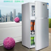 Бытовой двухдверный стол-тумба с Тип холодильник внутренние энергосберегающие холодильник 118L большой Ёмкость Бытовой Холодильник