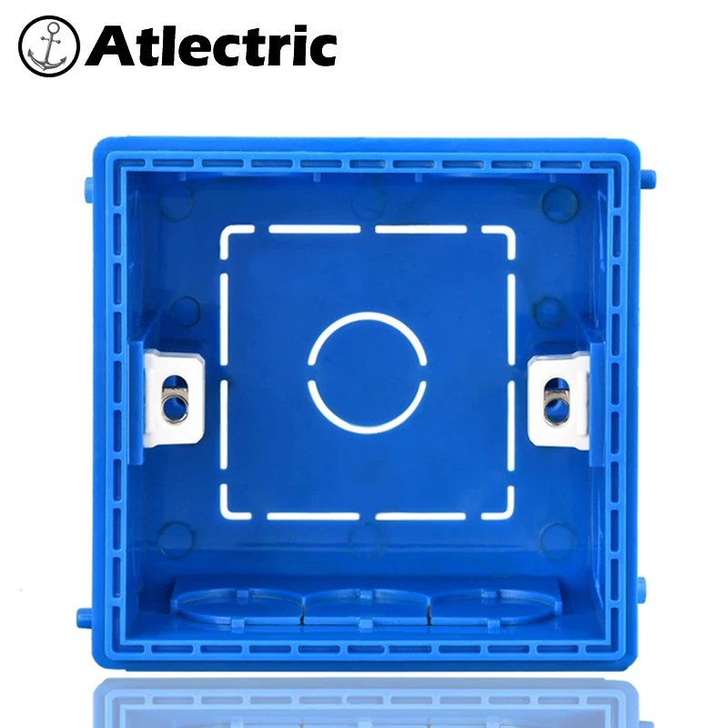 Atlectric Adjustable Mounting Junction Box Internal Cassette 86 Type Switch Socket White Red Blue Wiring Back Box For EU UK