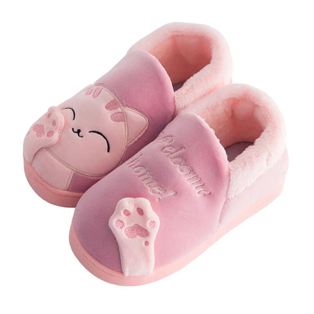 D Winter kids slippers Cartoon Candy color platform bag Home slippers children Warm Thicken indoor non-slip boy girl baby#C - Цвет: D