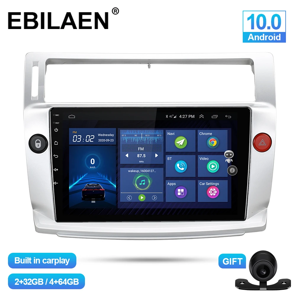 

Car Multimedia player For Citroen C4 C-Triomphe C-Quatre 2004-2009 Android 10.0 Autoradio GPS Navigation Radio Camera Headunit