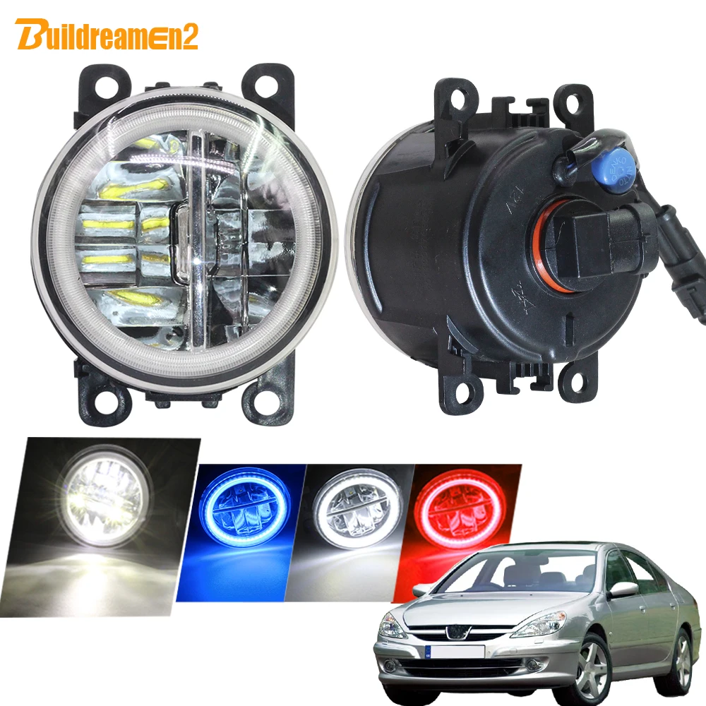 

Buildreamen2 Car Styling 4000LM LED Fog Light DRL Angel Eye Daytime Running Light 12V For Peugeot 607 (9D, 9U) Saloon 2000-2006