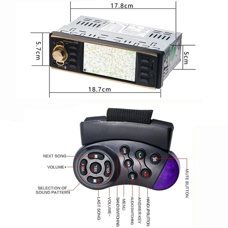4,1 дюймов HD Bluetooth 1Din Автомобильный MP5 плеер громкой связи USB/AUX/FM стереорадио MP3+ камера заднего вида(опционально