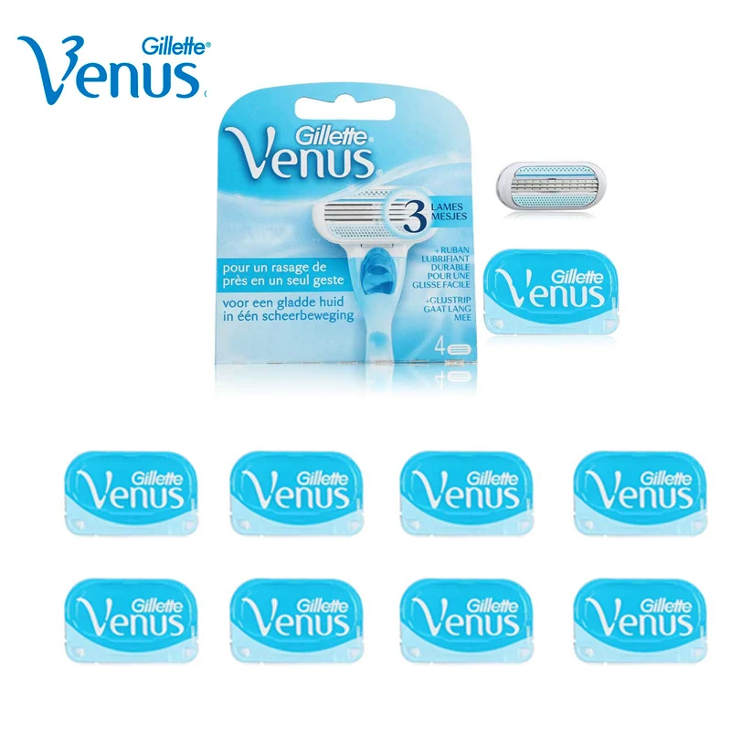 8 шт. Gillette Venus прямые лезвия для бритвы замена комфортные ультра тонкие 3 слоя