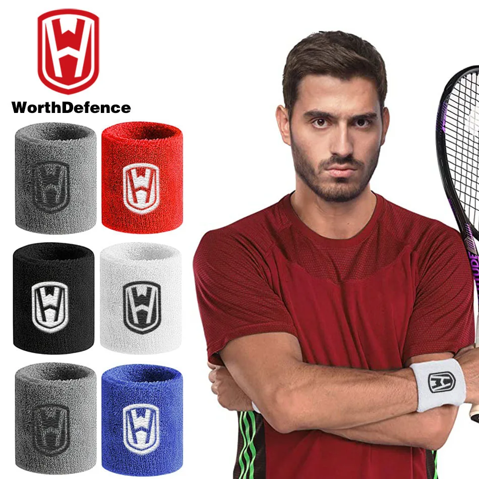 

Worthdefence 1 Pair Elastic Wristband Support Cotton Wrist Brace Wraps for Basketball Men Women Gym Fitness Weightlifting Tennis