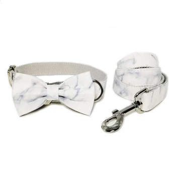 

Luxury Dog Collar Personalized Marble Pattern Designer Dog Collar and Leash Set Durable Heavy Duty Dog Collar for Large Dogs XL