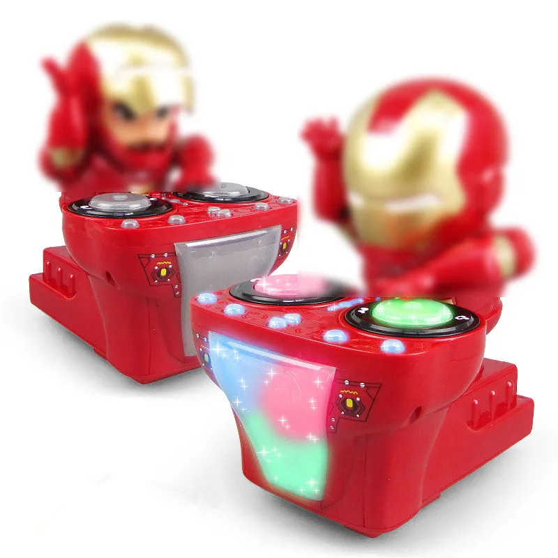 Танцующий Железный человек супер герой робот со светодиодный музыкальным фонариком Тони Старк электрическая фигурка игрушки для детей