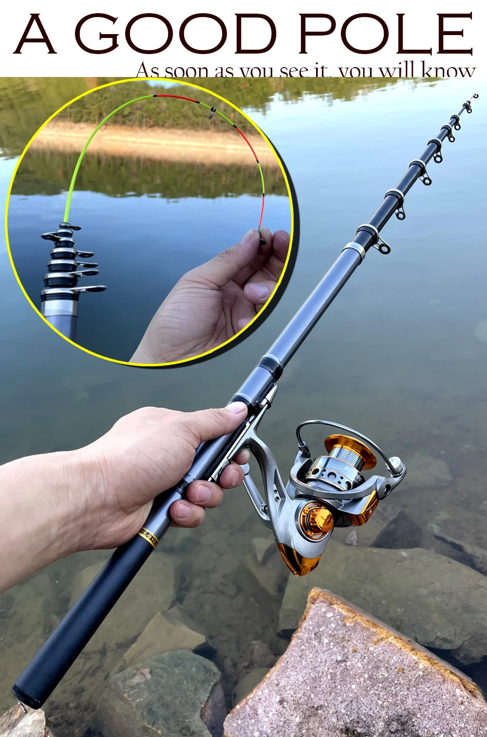 Fishing Tackle Set Spinning Fishing Reel and Rod Set 1.5M-3M Rock