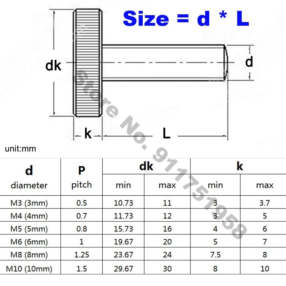 Premium Knurl Flat Head Hand Tighten Thumb Screws - Toolless Adjustment