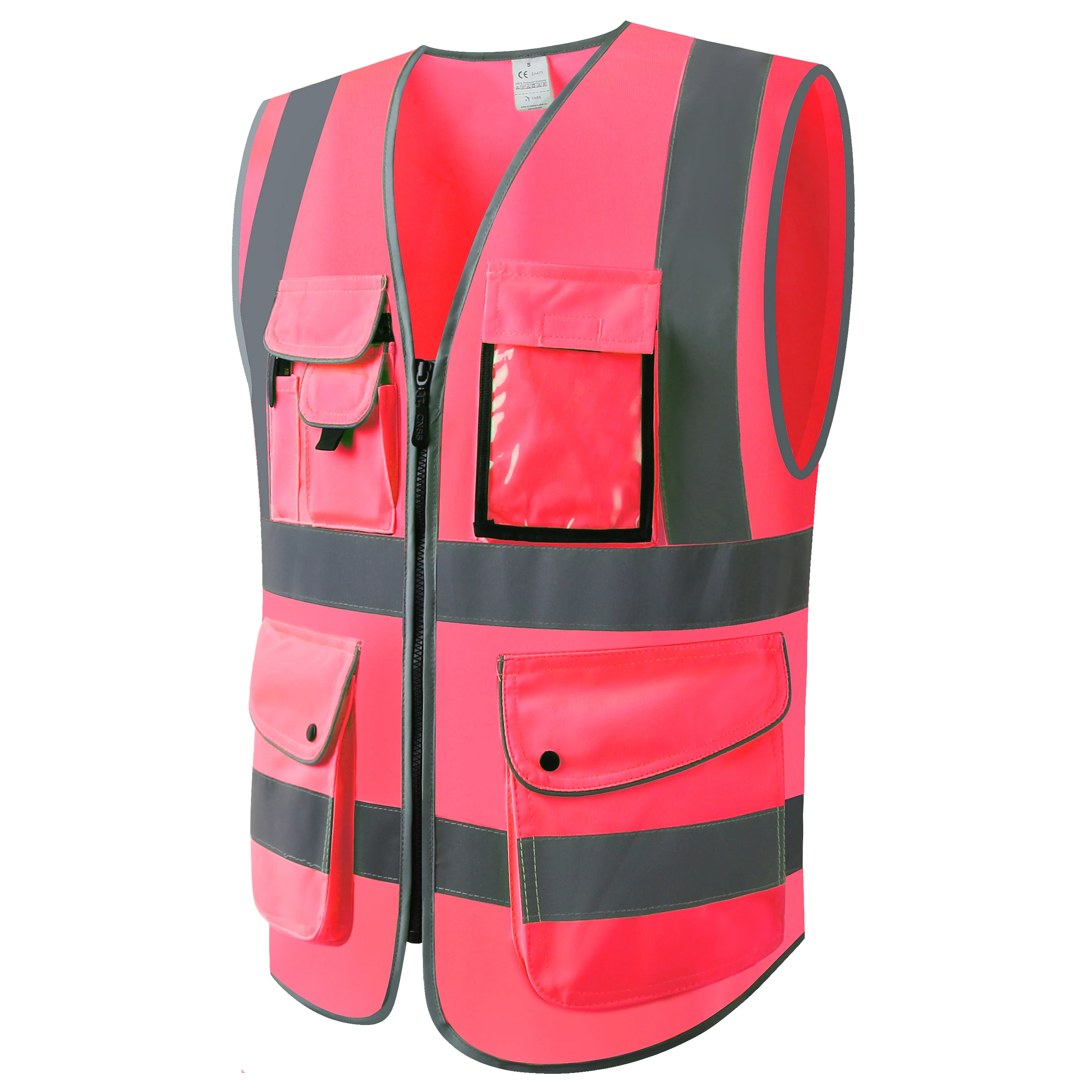 Chaleco de seguridad reflectante con bolsillos para mujer, chaleco de alta  visibilidad, chaleco reflectante de seguridad para el trabajo, ciclismo,  advertencia al aire libre, color rosa - AliExpress
