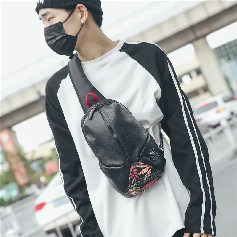 

Men's chest bag Korean version of the casual atmosphere wild pattern Messenger bag shoulder bag 2019 new JIULIN