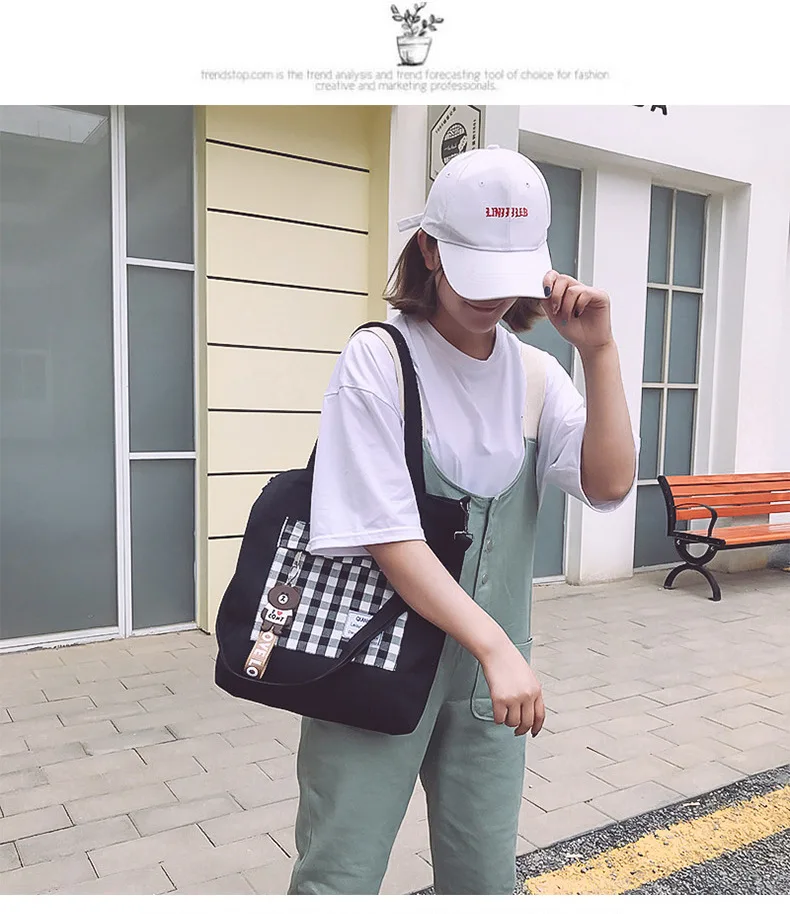 Multi-Purpose INS-Style Shoulder Canvas Bag Shoulder Women's Shoulder Korean-style Toth WOMEN'S Bag Students bu xi dai
