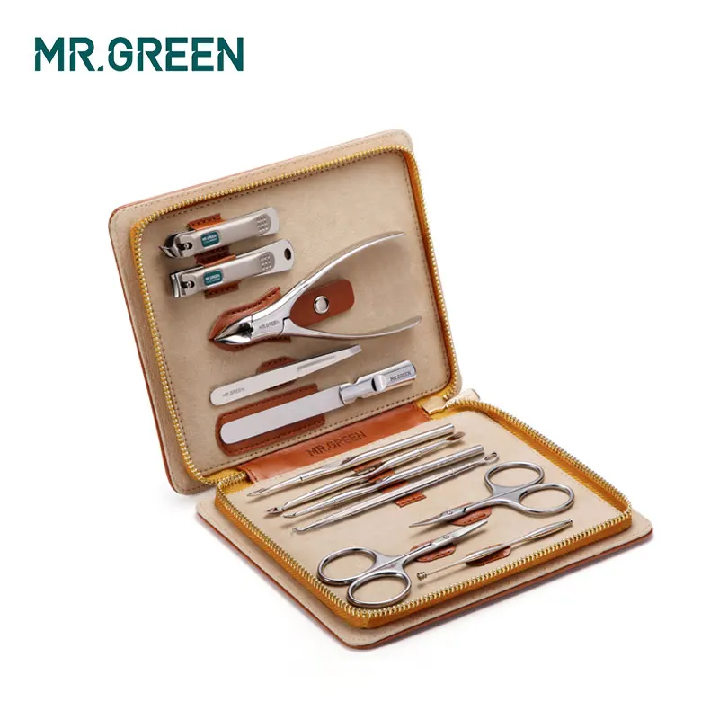 Маникюрный набор MR.GREEN 12 в 1 нержавеющая машинка для стрижки ногтей универсальная