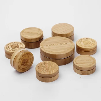 

10g 30g 50g original ecological bamboo cream jar,Aluminum jar with bamboo lids,cosmetic split cream bamboo aluminum cosmetic jar