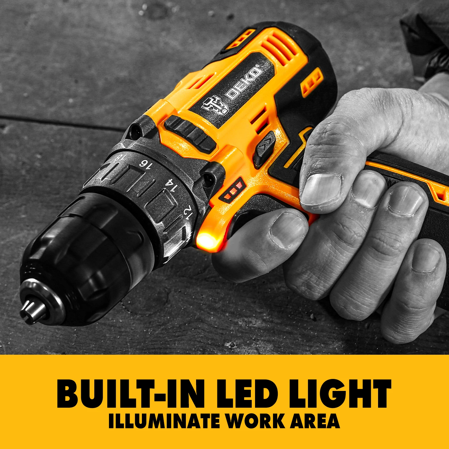 DEKO New 12V Cordless Drill Electric Screwdriver Lithium-Ion