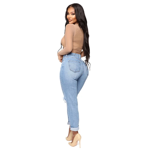 Summer Skinny Denim Capris Women Fashion Mid Waist Casual Ripped Hole  Calf-length Denim Pant Ladies Pencil Jeans Mujer 2022 - Jeans - AliExpress