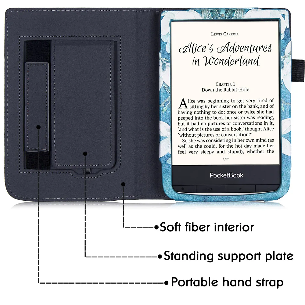 Capa Ereader com Suporte e Alça de Mão Suspensão Automática Vigília 626 628 632 633 Cores 626 616 633 2023 - Imagem 2