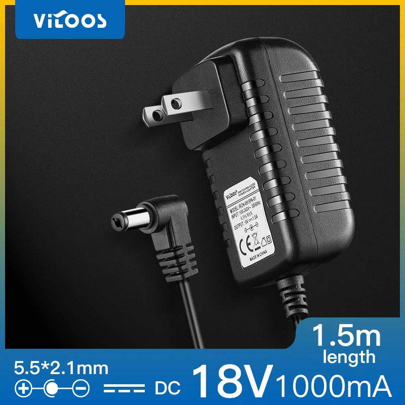US 18V1000mA Vitoos адаптер питания педаль эффектов Гитара Бас питание центр отрицательный - Цвет: US 18V1000mA