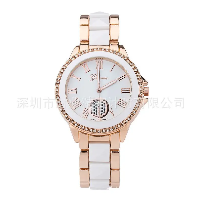 

Supply New Style Diamond Set Colloidal Particle Geneva Quartz Watch Fashion Ladies' Watch 5 PCs Color Currently Available Watch