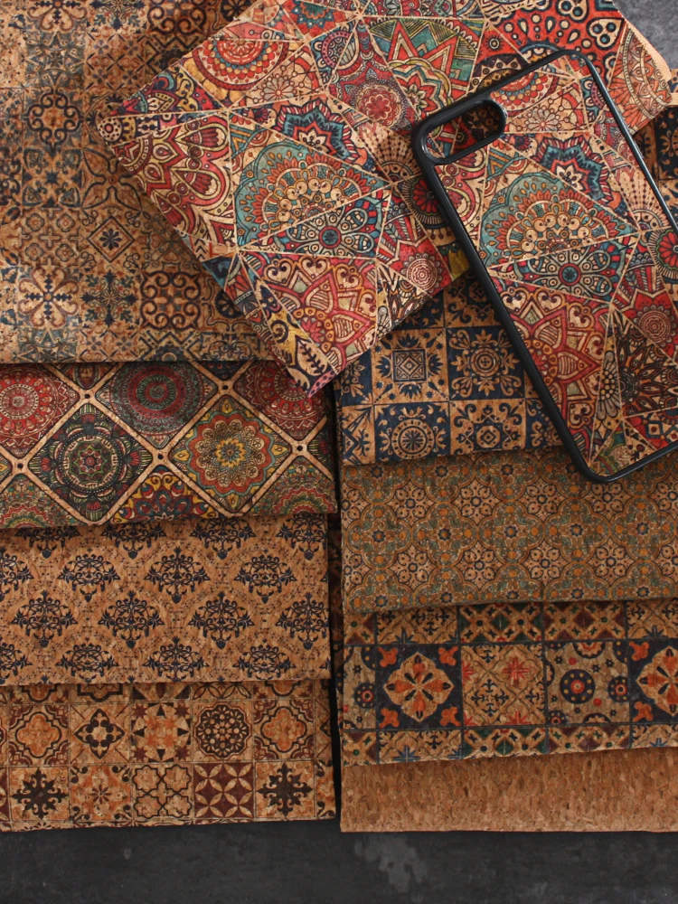 

Natural oak cloth cork cloth wood grain cloth mosaic process Manual DIY leather mosaic 14*20cm 4PCS