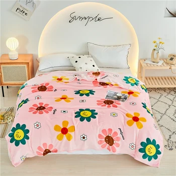 

LREA sunflower blanket throw the sofa warm adult fashion striped Blanket Bedspreads cover on the bed