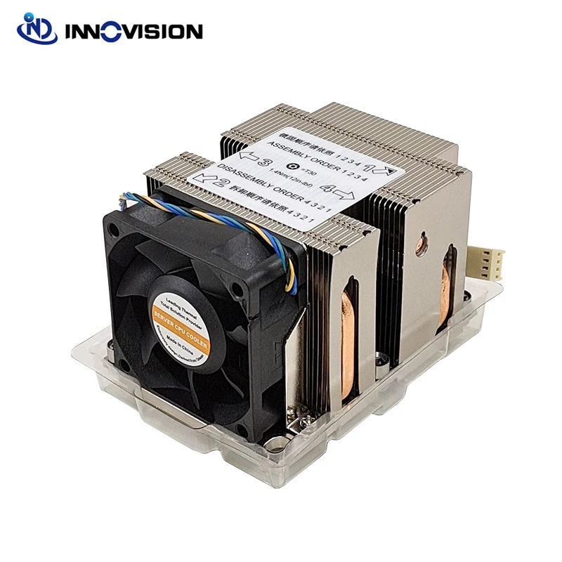 

2023 New 3647 Narrow ILM CPU Fan 2U Server CPU Cooler for Narrow LGA3647 with 4heating pipes Active heatsink