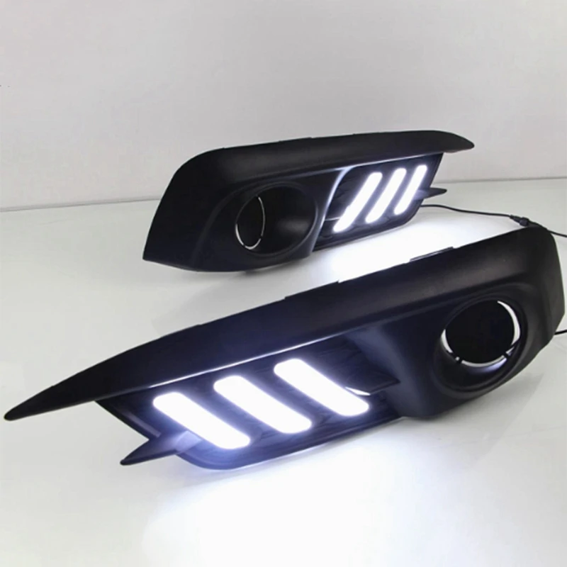 Car Flashing 1 Set For Honda Civic 10Th Led Drl Daytime Running Light Daylight Yellow Turn Signal Lamp Styling
