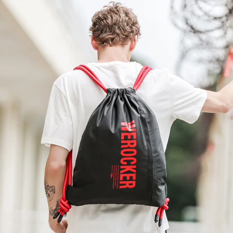 

New Fitness Storage Bag Casual Drawstring Sports Backpack Draw Pocket Female Pull Rope Sports Training Basketball Bag