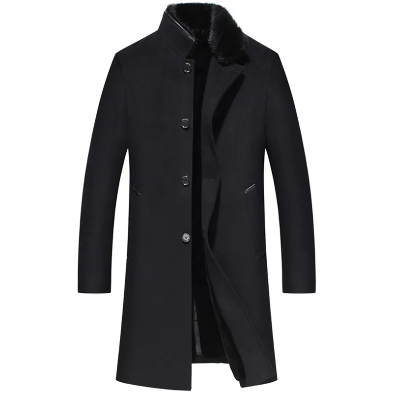 Пальто из натурального меха, мужская куртка из шерсти, пальто из натурального меха норки, зимнее пальто для мужчин, одежда s, настоящая меховая парка Abrigo Hombre 6621 YY906 - Цвет: Black