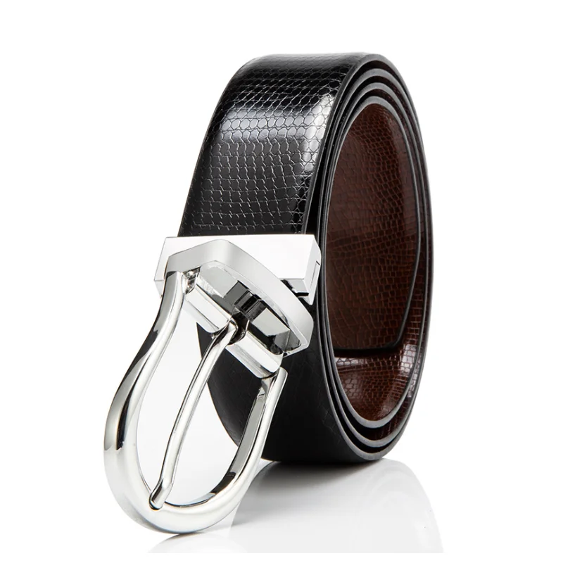 Для мужчин из натуральной кожаный ремень для платья реверсивный