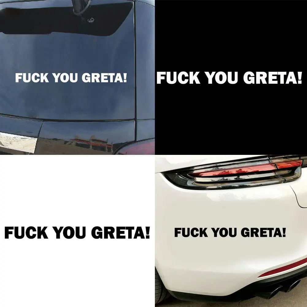 

Car Stickers Fuck You Greta Letters Car-Styling Vehicle Reflective Decals Sticker Decoration Exterior Accessories