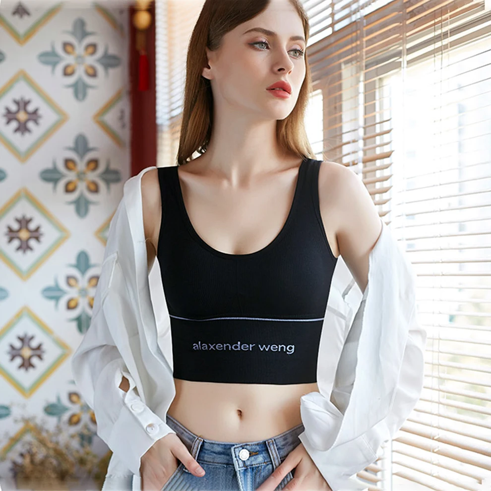 black lace underwear set Women Bra Sets Seamless Backless Vest Sexy Panties Lingerie Padded Bralette Briefs Female Intimates Fitness Crop Top Underwear lounge underwear set