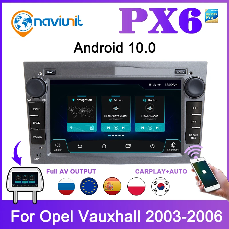 PX6 Car intelligent system 2 din radio android 10 screen For Opel Vauxhall Astra Antara Meriva Vivaro Combo Signum Vectra Corsa |