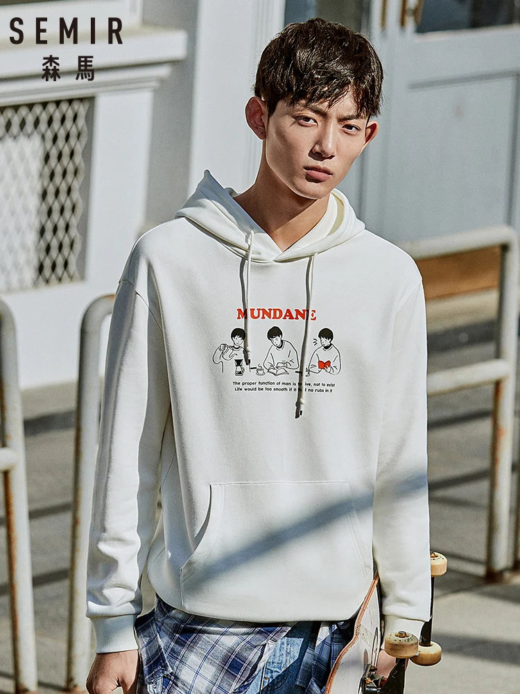 SEMIR Sweatershirt men spring 2020 new fashion hooded pullover student personality printed casual hoodies man clothing | Мужская одежда