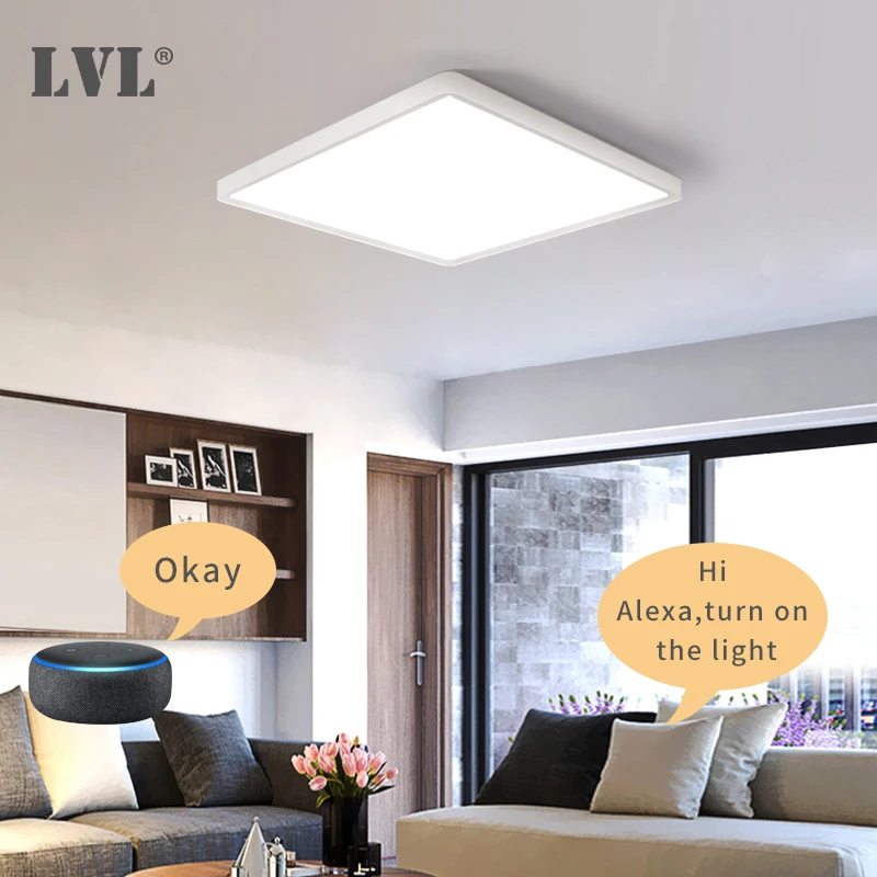 Modern Square Led Smart Panel Light Dimmable Home Lighing WiFi Tuya AI  Voice Control Ultrathin Surface Mounting Panel Lamp - AliExpress