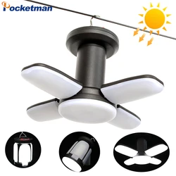 Lampe solaire pliable, Rechargeable par USB, étanche, puissante, lampe d'urgence d'extérieur à large portée, avec batterie intégrée 