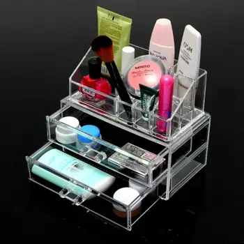 

Cosmetic Organizer Clear Acrylic Makeup Drawers Jewelry Holder Case Storage