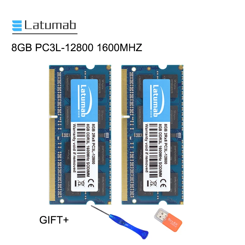 Оперативная память для ноутбука Latumab 8 ГБ 16 DDR3L 1600 МГц PC3L 12800 So Dimm 204 контакта 1 35 в