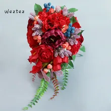 Свадебный букет невесты свадебные букеты Искусственные жемчуг розовый Шелковый цветок красивый китайский стиль Свадебные цветы SPH86