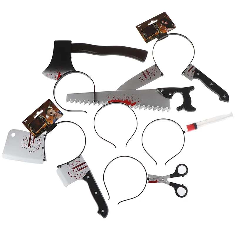 

2019 Halloween three-dimensional hair accessories tidy simulation toy plastic head knives scissors Halloween decoration props