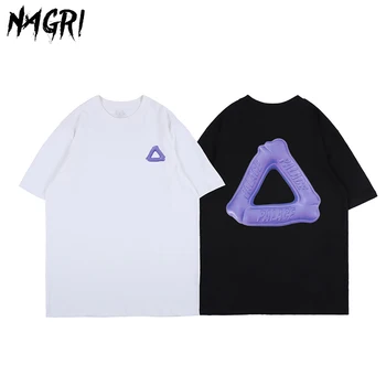 

NAGRI T Shirt Men Short-sleeve Oversized Summer Tees Hip Hop Print Summer T-shirts Cotton Steetwear