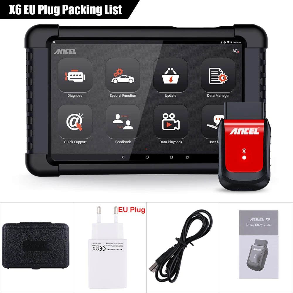 Ancel X6 Bluetooth OBD2 сканер ABS подушка безопасности масло EPB DPF Сброс Профессиональный OBD2 Автомобильный сканер бесплатное обновление автомобиля диагностический инструмент