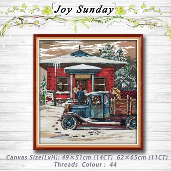 

Christmas Post Office Patterns 14CT 11CT Counted Cross Stitch Sets embroidery set Needlework kit chinese cross stitch Home decor